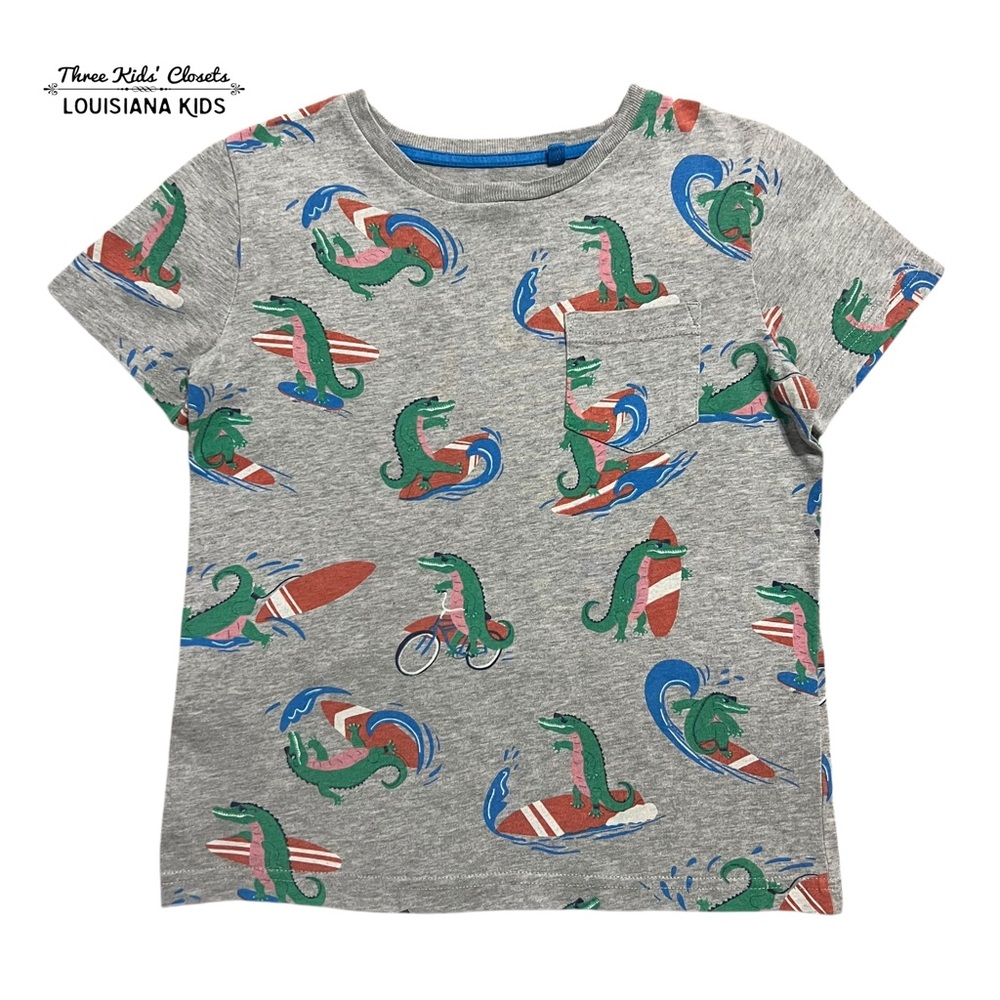 Mini Boden 7-8Y Alligator Surf Shirt